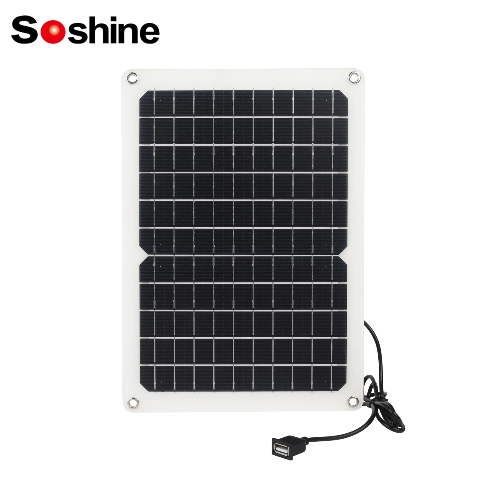 Soshine-Panneau solaire haute performance, 5V, 10W, USB, MonocBN, alline pour lanternes de camping, moniteur, banque d'alimentation, caméra, pompe à eau