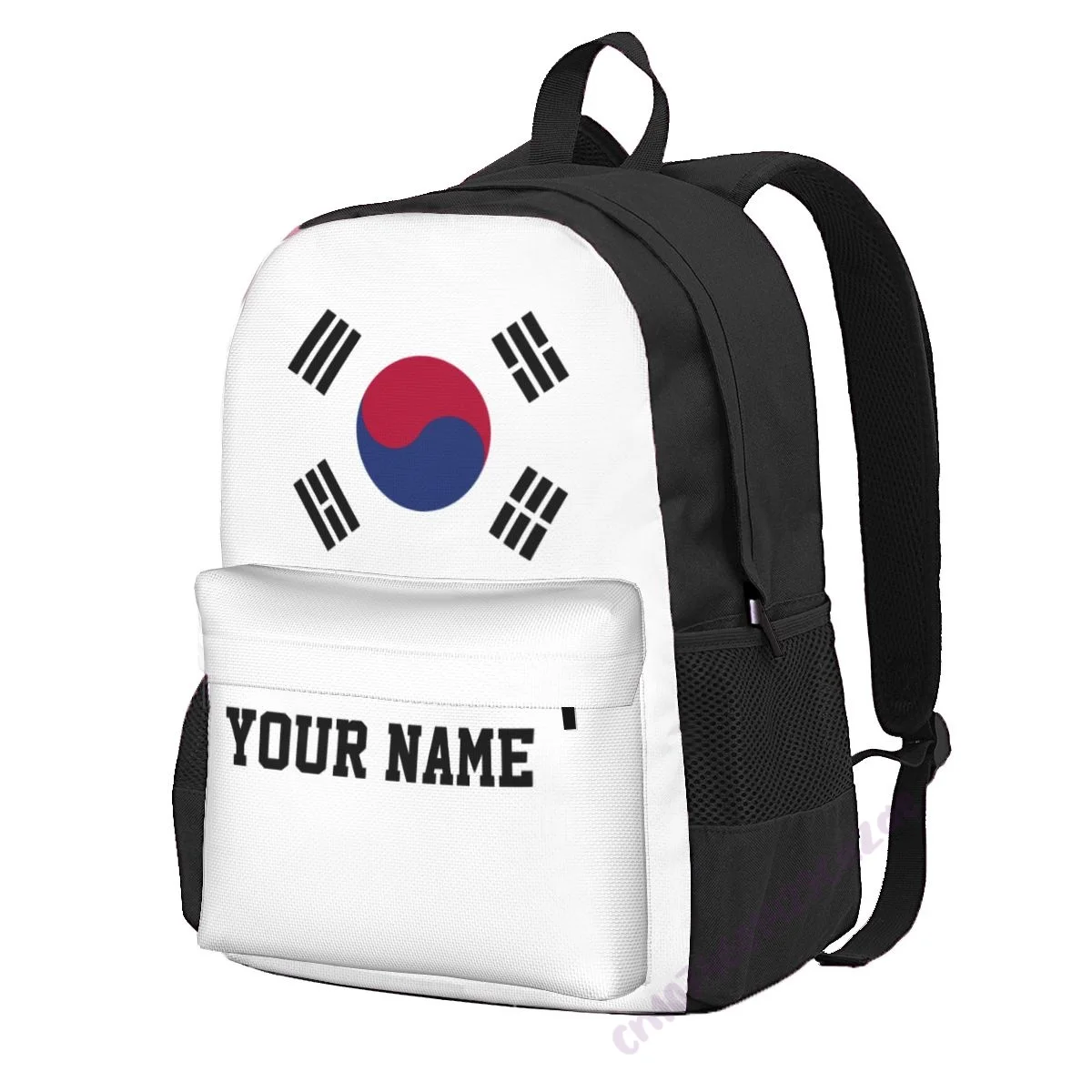 

Custom Name South Korea Flag Polyester Backpack For Men Women Travel Bag Casual Students Hiking Travel Camping