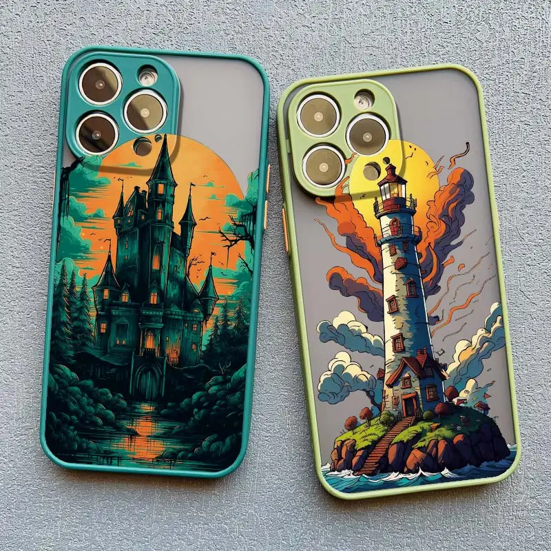 Чехол для телефона с абстрактным изображением маяков для iPhone 16 11 12 13 14 15 Pro Max Mini XS XR X 7 8 14 15 Plus SE 2020, противоударный чехол-накладка