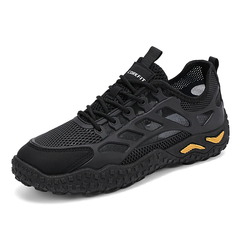 Male Daily Commute Footwear Simple Smooth Shape Light Soft Sole Non Slip Breathable Mesh Outdoor Walking Sneakers