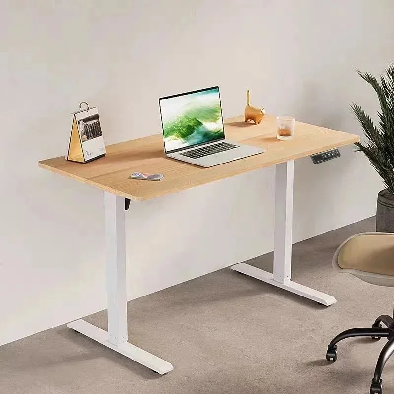 Popular Smart Computer Desk Height Adjustable Standing Desk, Sports、learning、game Desk, 120x60，140x70，160x80cm，white Black Wood