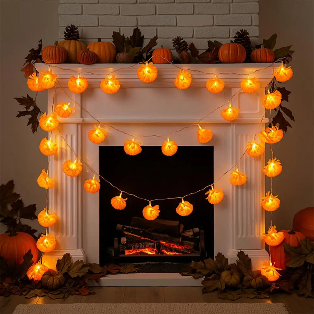 Flashing Orange Flower Lights Artificial Marigold Flower String Lights Led Cempasuchil Garland Flashing Floral Decor for Dia De