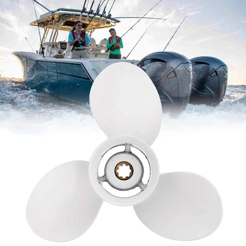 

683-45943-00-EL 9 1/4 X 10 1/2 For Yamaha 9.9-20HP Outboard Propelle Propeller 3 Blades 8 Spline Tooths