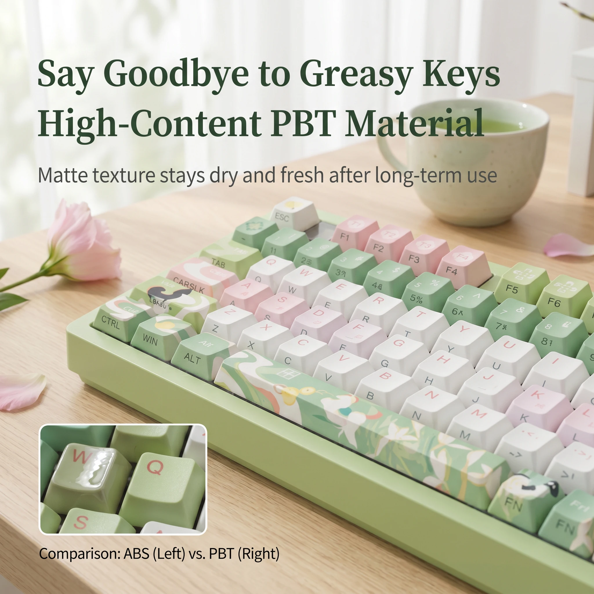Premium 120 PBT Keycaps, Cherry Profile, Double Injection, Five-Side Sublimation, Anti-Oil, Universal Mechanical Keyboards