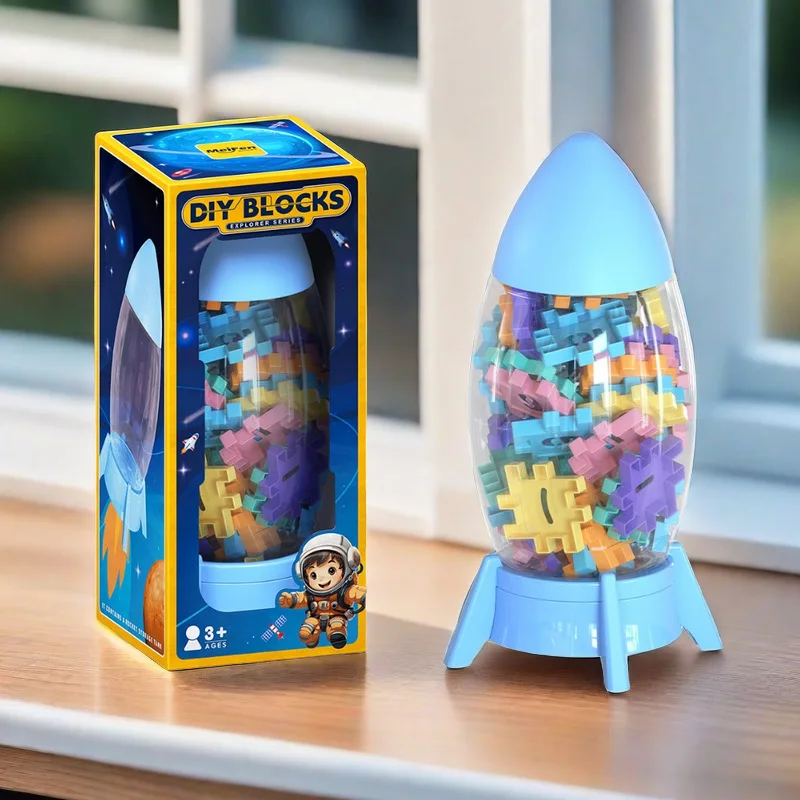 50PCS/70PCS/100PCS FAI DA TE Cubo Digitale Building Blocks Rocket Storage Confezione Regalo Mattoni di Colore Puzzle Giocattoli Regalo Di Natale Per I Bambini