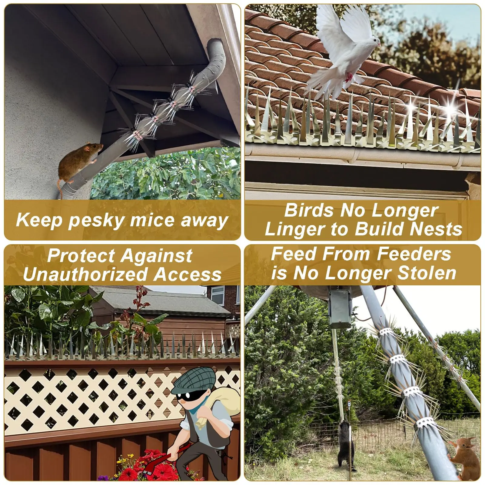 Stainless Steel Anti-rat Crawling Stab Nail Anti-mouse Climbing Water Pipe Gadgets Deratization External Wall Barbed Mat 2025