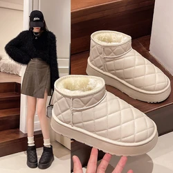 Women's Velvet Thickening 2024 New Winter Fashion Short-tube Slip-on Warm Bread Cotton Shoes Uggs  Winter Boots