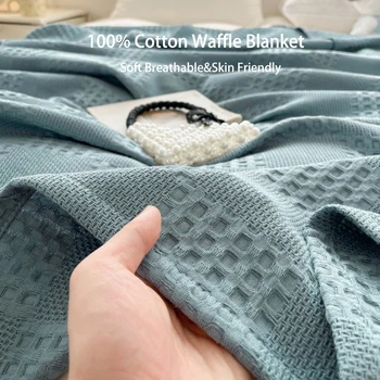 Soft Cotton Waffle Throw Blanket 1
