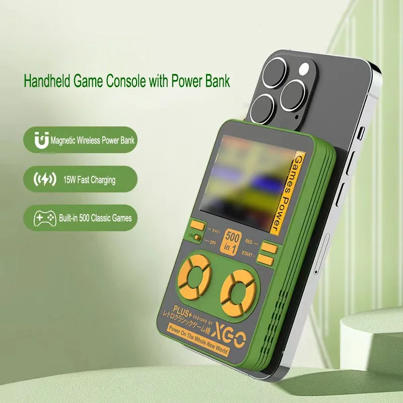 Retro Portable Mini Video Games Built-in 500 games Handheld Game Console 5000mAh Wireless Power Bank LCD Kids Color Game Player