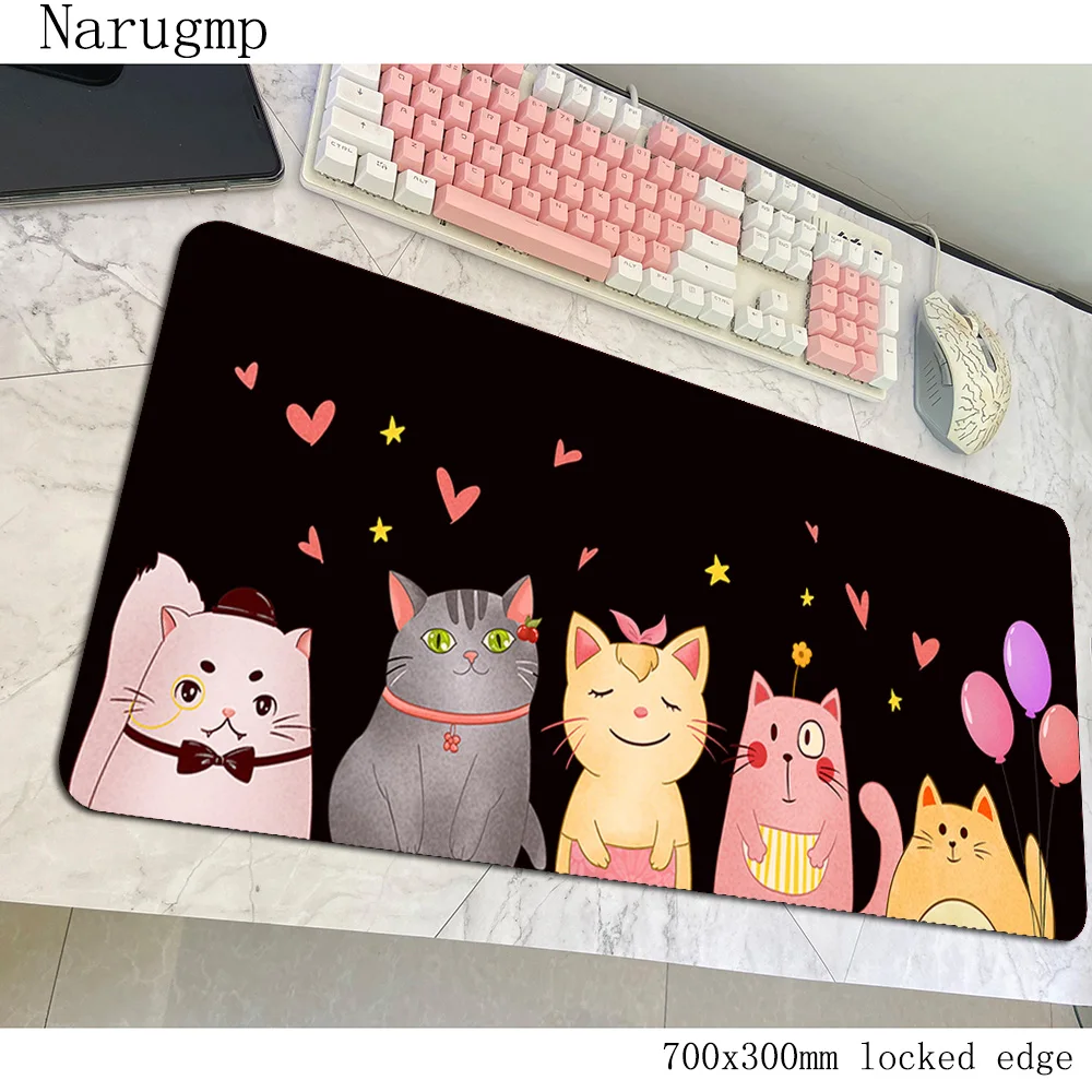 

cat mouse pad gamer Gorgeous mousepad 700x300x4mm rubber desk mat Cartoon gaming accessories pc game keyboard mats oversized