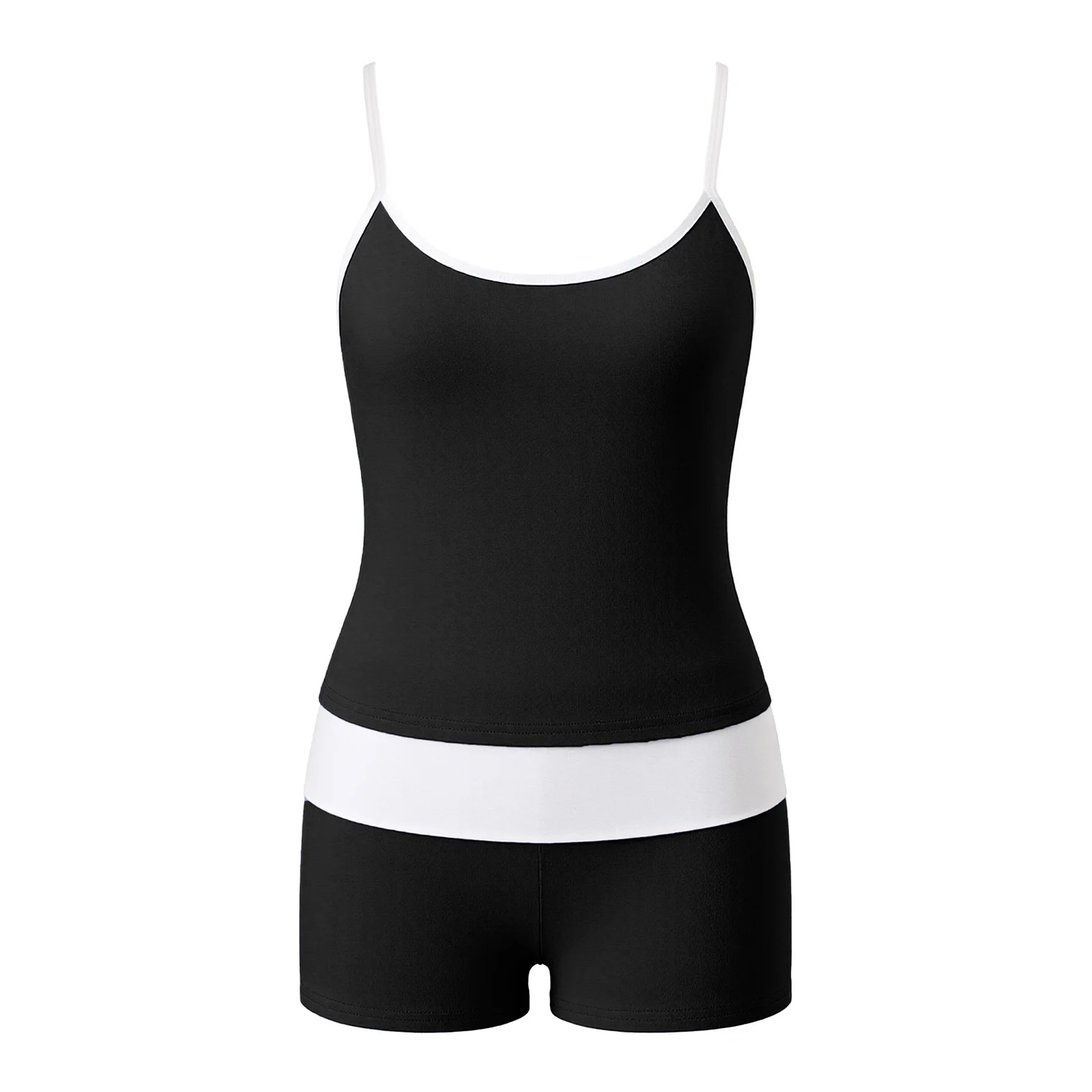 

Женские повседневные комплекты из двух предметов, топы на бретельках без рукавов, складной комплект микро-шорт, уличная одежда