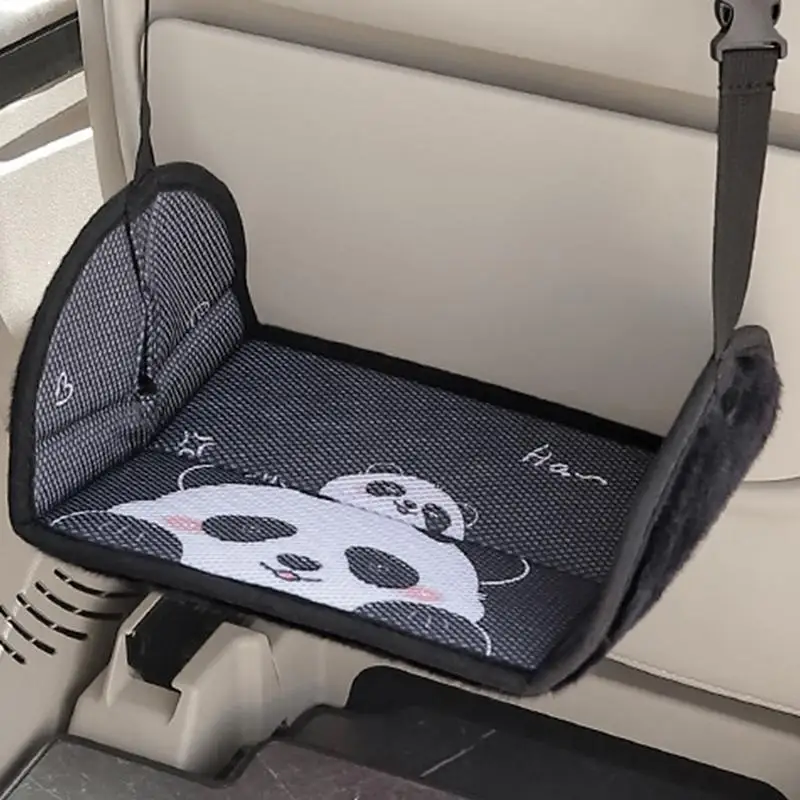 Adjustable Car Travel Rest Foot Pad Portable Cartoon Panda Foot Hammock Long Flight Office Footrests Hanging Footrest Pad