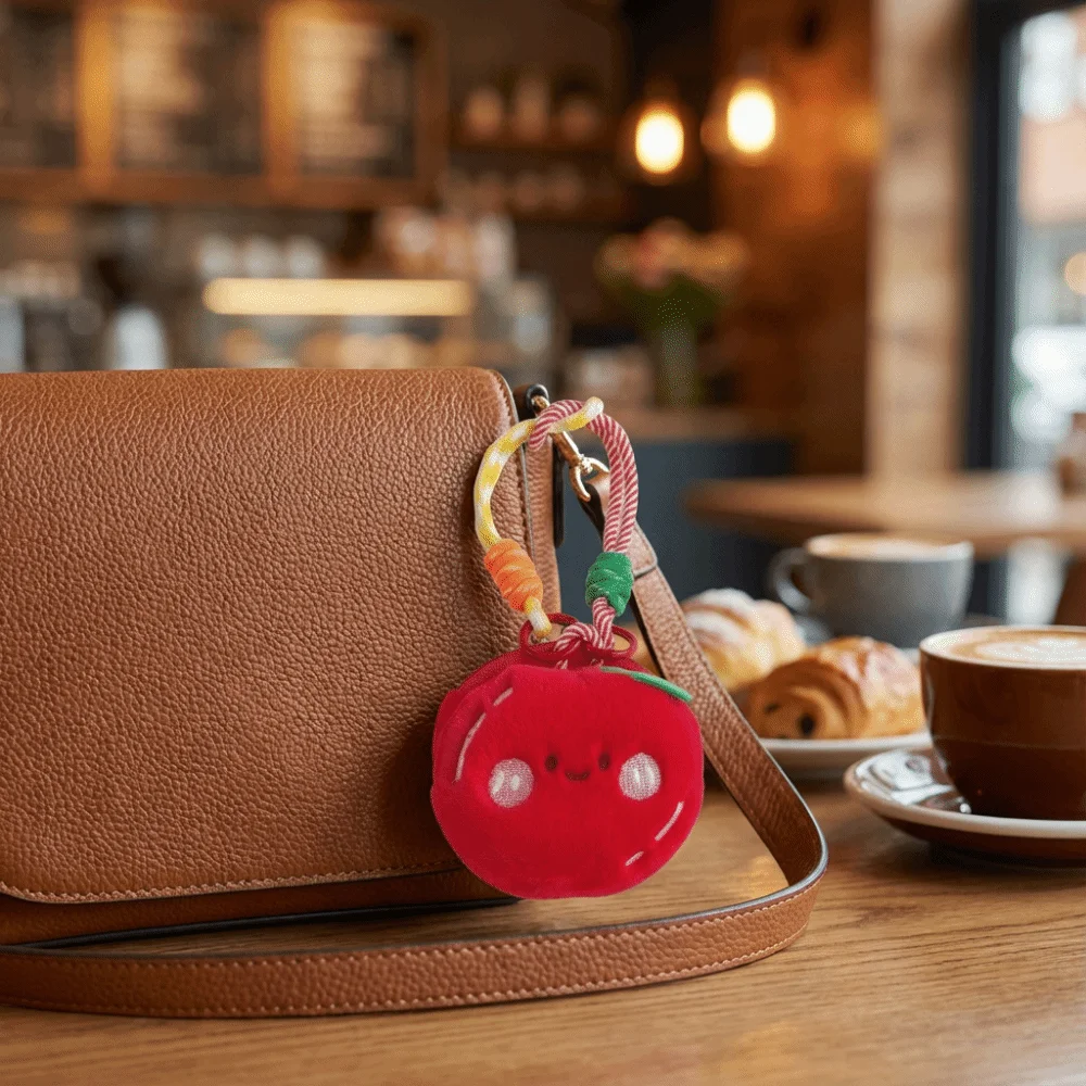 Portable Fruit Cartoon Bag Pendant Key Chain Plush Pouch Plush Earphone Bag Mini Lightweight Dolls Coin Purse Men