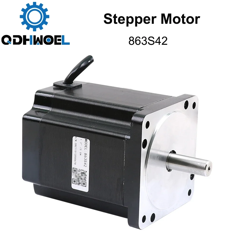 QDHWOEL  Leadshine 3 Phase Stepper Motor 863S42 for NEMA34 4.3A Length 103mm Shaft 12mm
