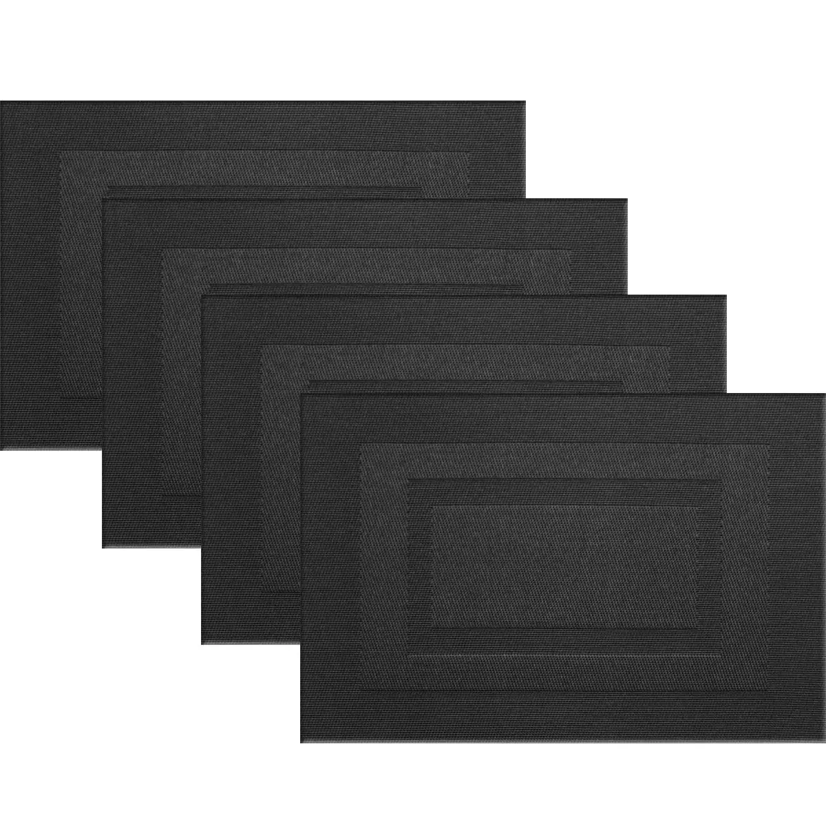 

12x18 Inch Durable Placemats Set of 4 Vinyl Heat-Resistant Table Mats Washable Plastic Placemats for Home Party Dining Table