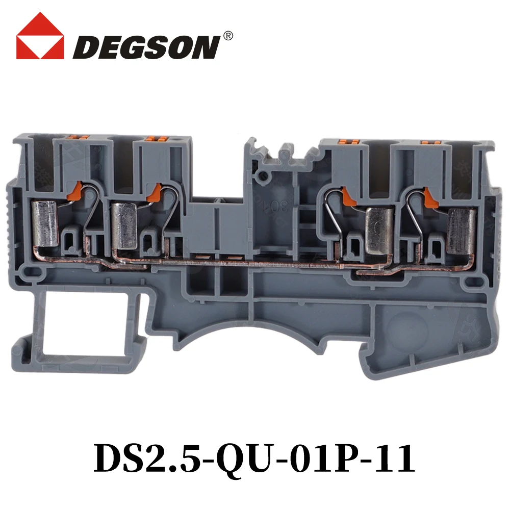 10Pcs DEGSON DS2.5-QU-01P-11-00ZH DS2.5-QU-PE D-DS2.5-QU Din rail terminal blocks Connector DS2.5 Phoenix  Contact 24A 800V