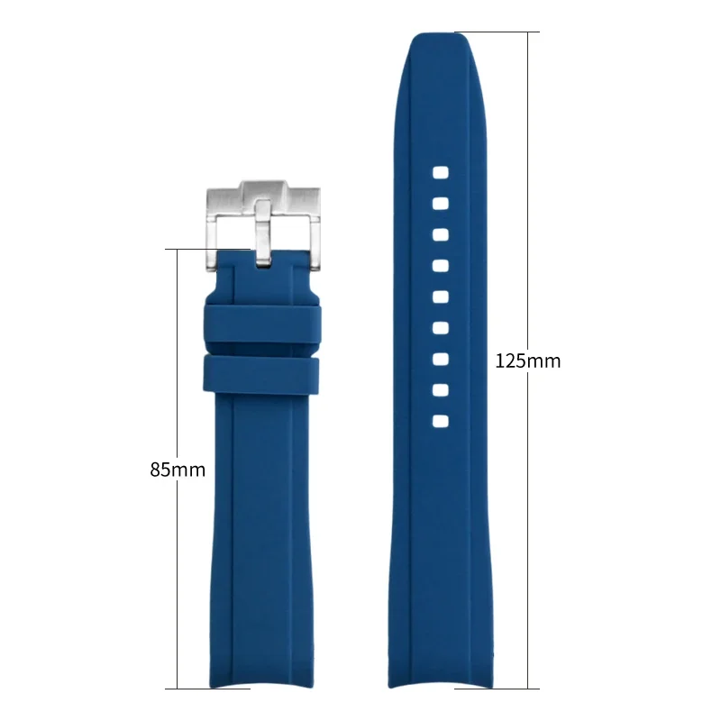 18mm 19mm 20mm 21mm 22mm Universal High Tensile Silicone Strap for Tissot 1853 Curved End Butterfly Buckle Watch Band Bracelet