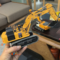520 Mini Excavator 1/50 970 RC Excavator Electric Simulation Model with Light and Sound System Desktop Remote Control Car Toys