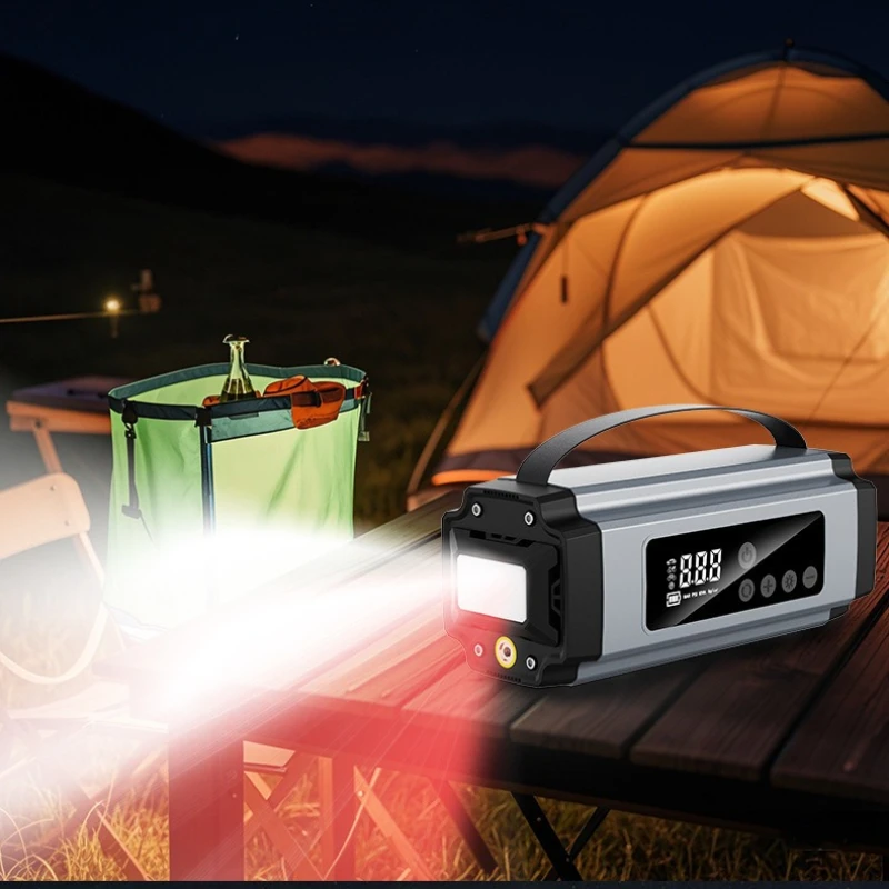 Portable Car Air Pump Cars Emergency Power Supply Integrated Machine Intelligent Digital Display Outdoor Rescue Inflatable Pump