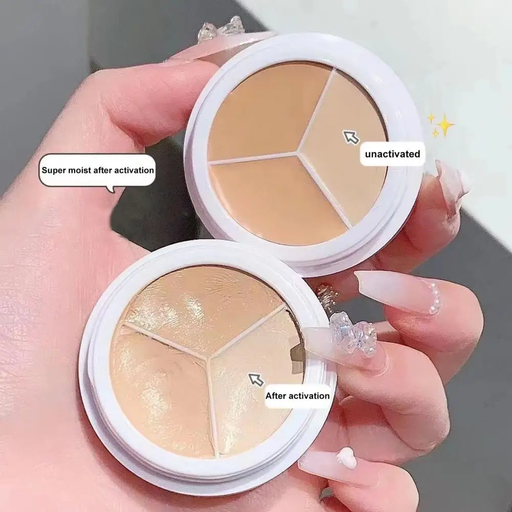 Waterproof Concealer Covers Acne Marks Dark Circles Long-lasting foundation cream 3-Color Concealer Palette Cream Cosmetics