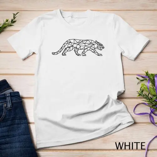 Panther Geometric Abstract Art Wildlife Graphic Animal Lover Unisex T-shirt