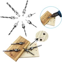 7 Pcs Carbon Steel Countersink Drill Bits Set 3-10mm Size Range With Hex Key Wrench Wood Countersink Drill Bit 5 Flute Design