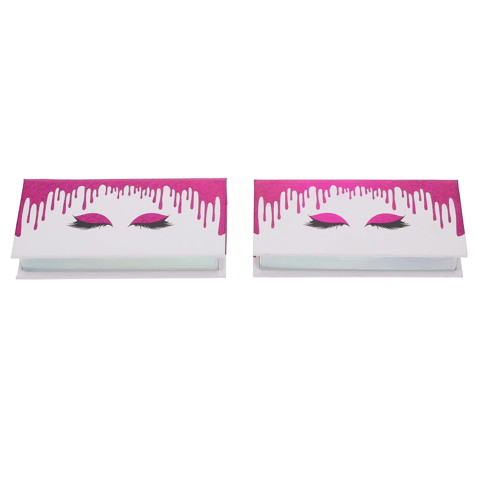 2 Stück Behälter für falsche Wimpern, niedliches Muster, Wimpernhalter, große Kapazität, ideal für Reisen und Reisen