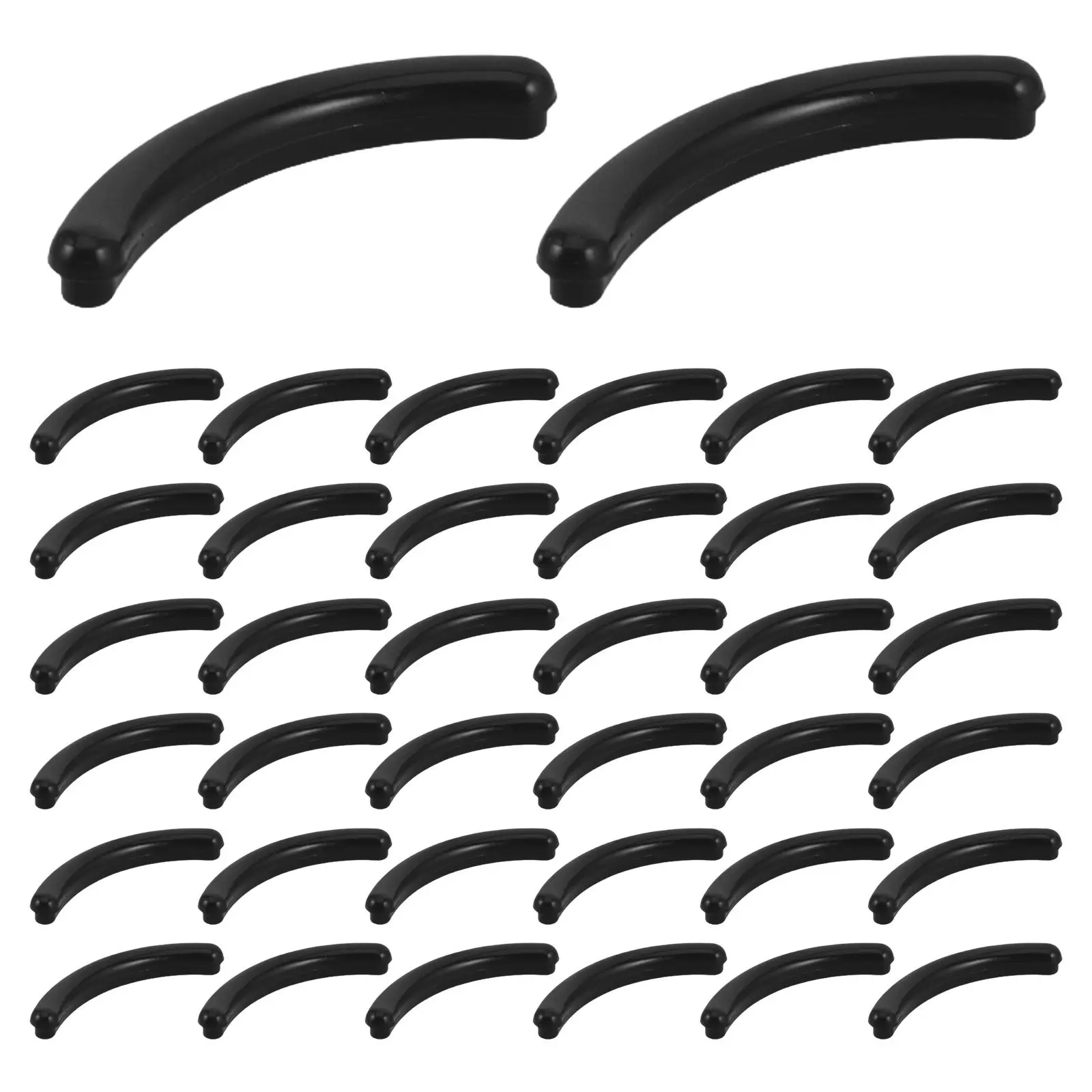 100Pcs Black Silicone Eyelash Curler Refill Pads Universal Fit Soft Elastic Replacement Strips for Natural Curling Salon Grade