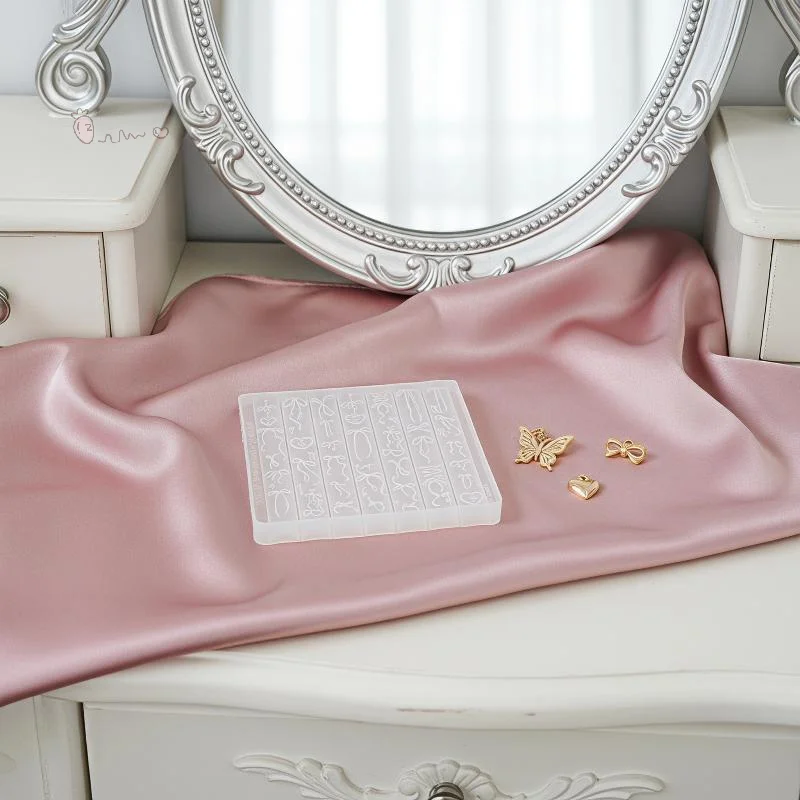 1 pièce de moule à ongles de style rétro avec rubans en dentelle, bougeoir et accessoires de nail art à transformation papillon