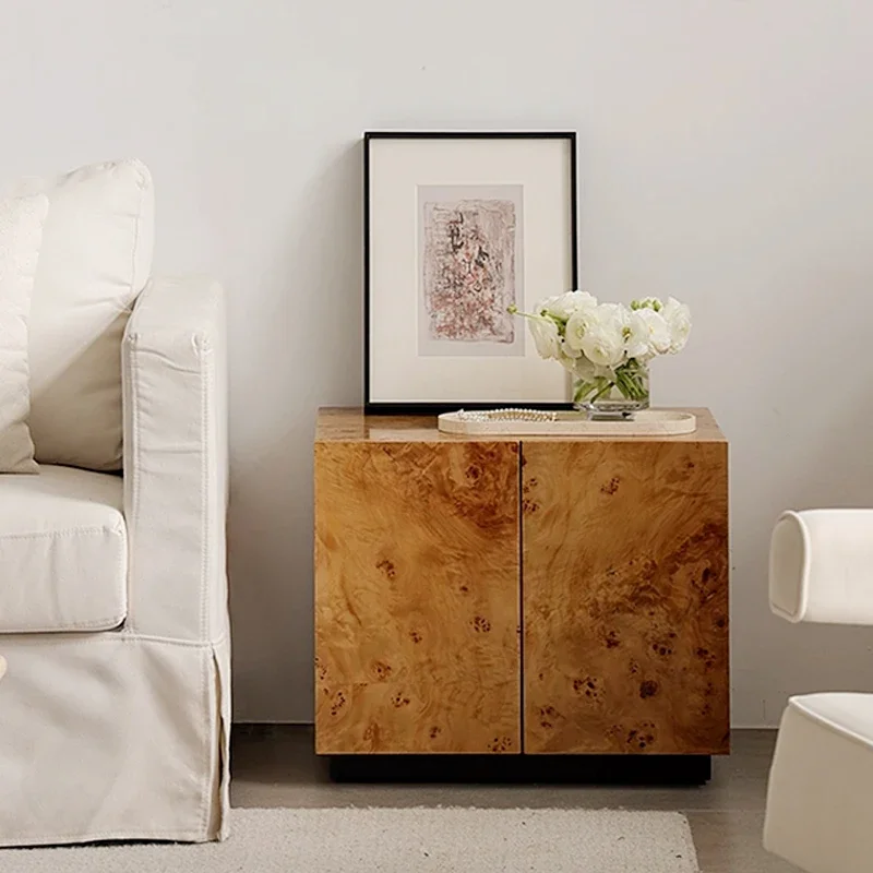 Contemporary drawer bedside table, bedroom furniture burr leather, rectangular living room, hotel bedside table