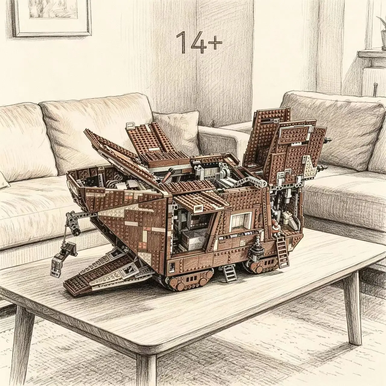 2026 New Home Decoration Desert Crawler Decoration Desktop Model Ornament 3296PCS Birthday Gift