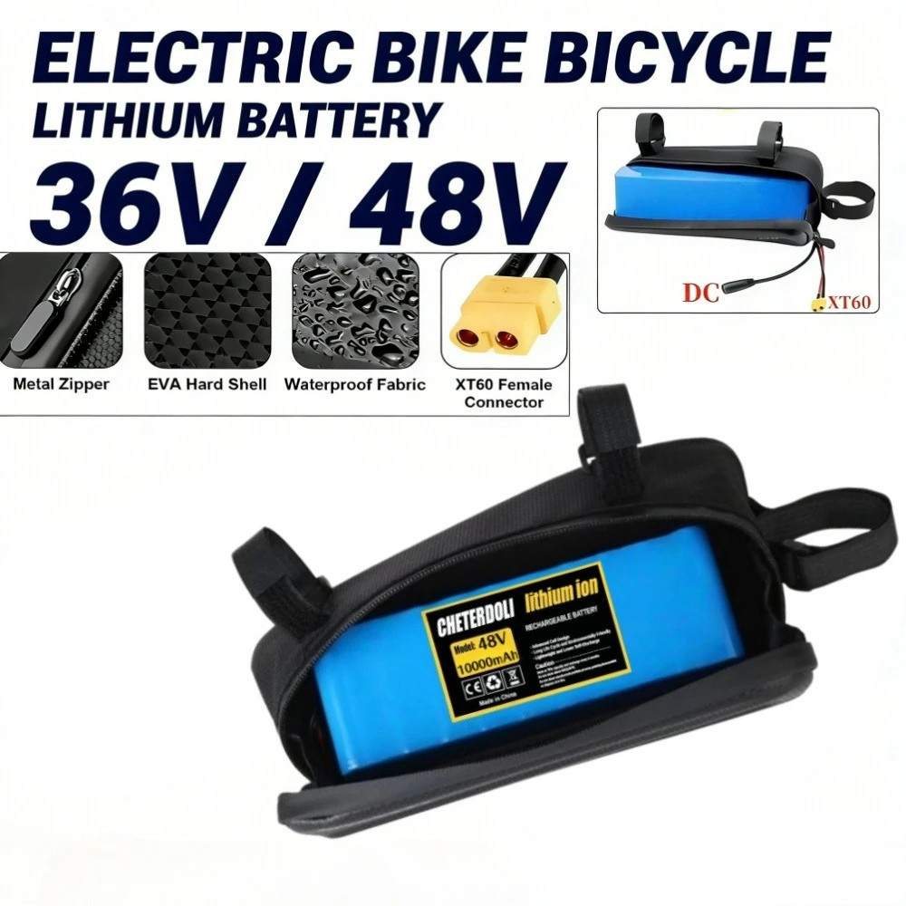 18650 36V 48V 10Ah12Ah14Ah Lithium Battery 10S3P 13S3P Rechargeable with Waterproof Bag for 500W Scooter and Bike Motor