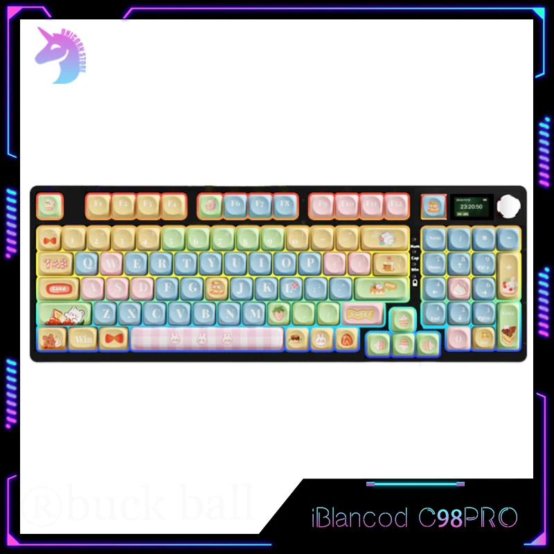 

iBlancod C98PRO Mechanical Gamer Keyboard Wireless 3 Mode 2.4G Bluetooth 98Keys Keyboards RGB Hot-Swap PBT Custom Keyboard Gifts