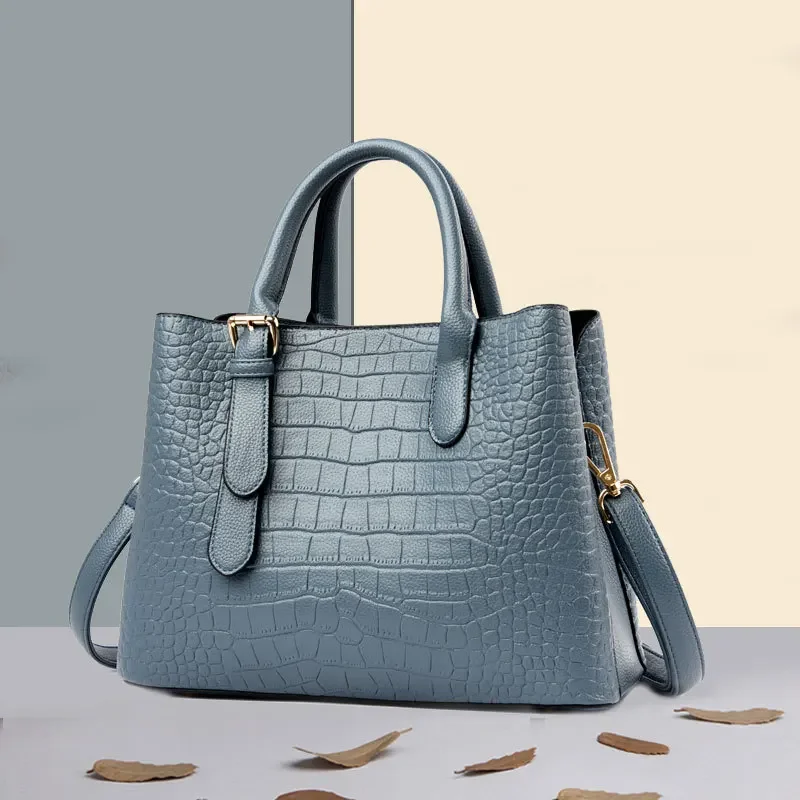 

Handbag 2022 New European and American Fashion Crocodile Pattern Middle Aged Women's Bag High Quality Women's Shoulder Bag