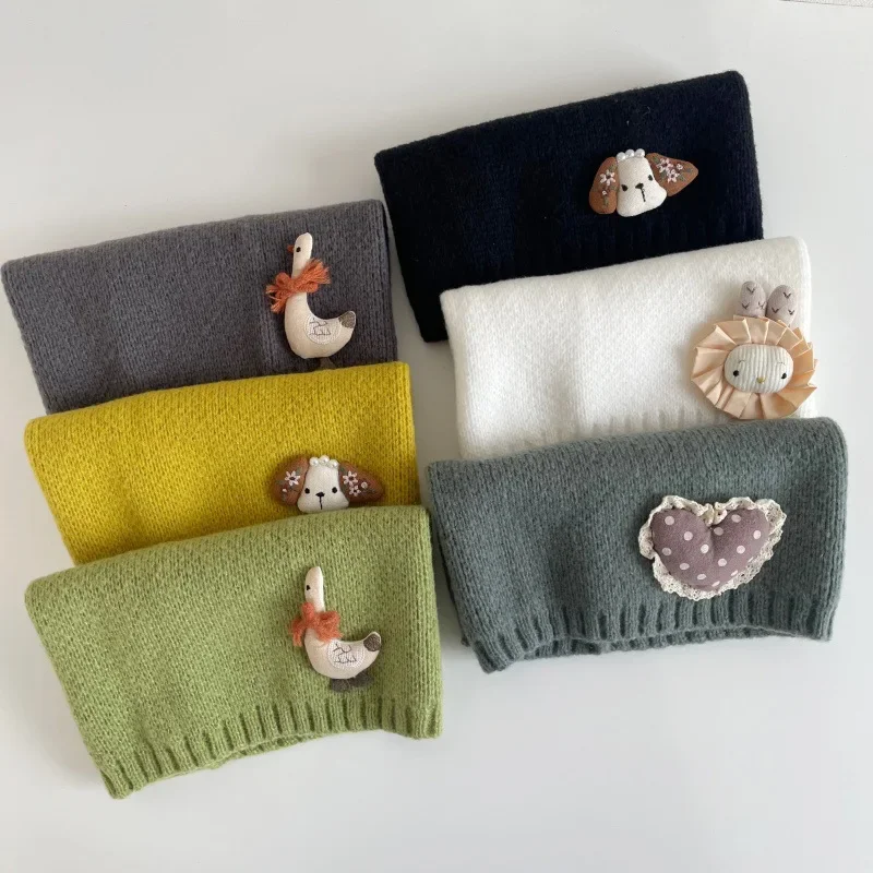 Bebé invierno cubierta de cuello a prueba de viento niños y niñas Otoño e Invierno viaje al aire libre bufanda de punto caliente niños bufanda de Color caramelo ZX07