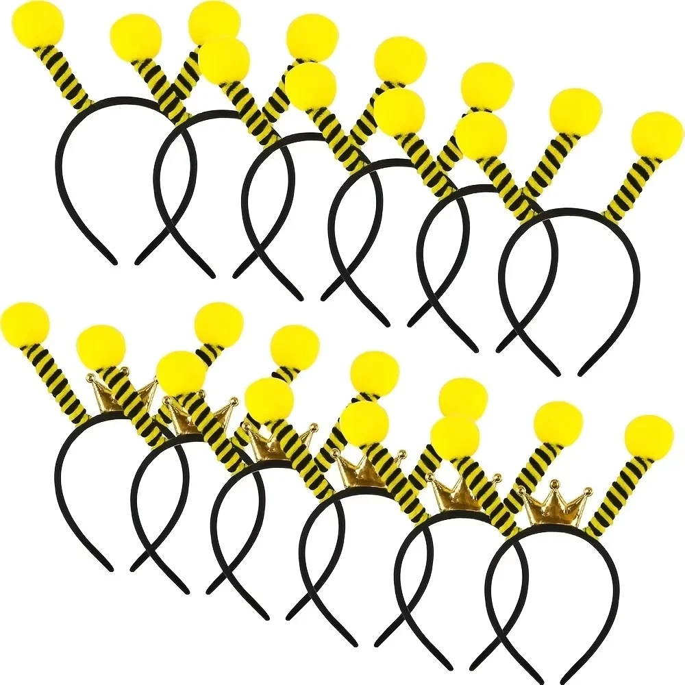 

12 штук головных повязок с антеннами пчелы, милая корона и повязка на голову в виде пчелиных щупалец, подходят для праздничных костюмов и аксессуаров для ролевых игр.