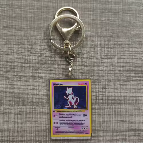 Pokemon Anime Small Card Key Chain Charizard Keychains Blastoise Venusaur Mewtwo Diy Acrylic Action Toy Figures Game Collection - Image 15