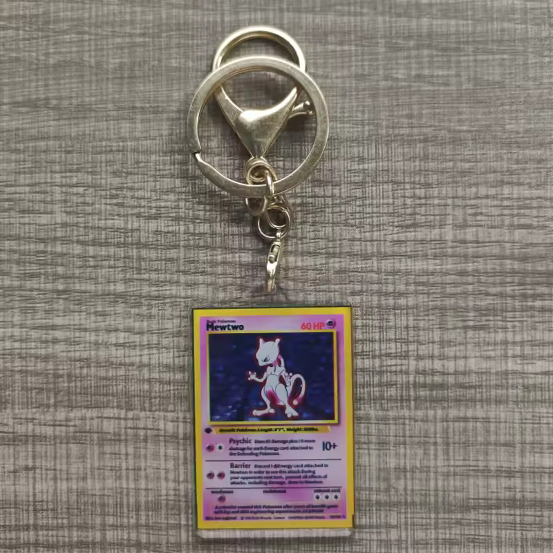 Pokemon Anime Small Card Key Chain Charizard Keychains Blastoise Venusaur Mewtwo Diy Acrylic Action Toy Figures Game Collection - Image 15