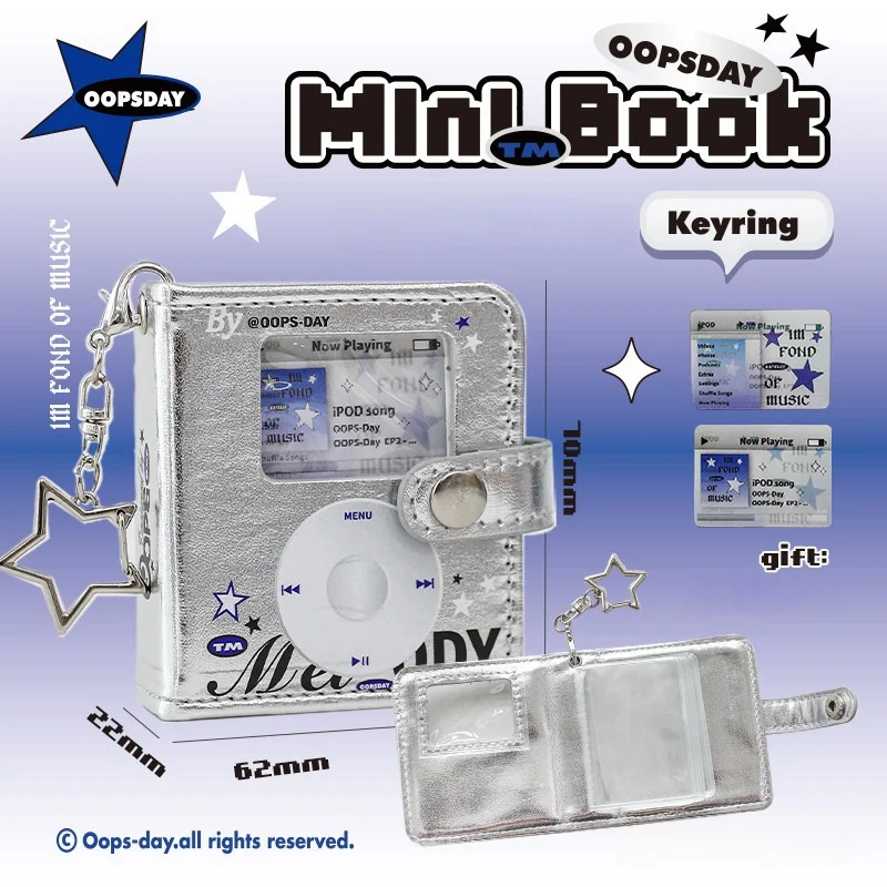 Mini 2inch Card Collect Book Small Cute Idol Card Kpop Photocards Storage Book Kawaii Double-sided Card Holder Backpack Keychain