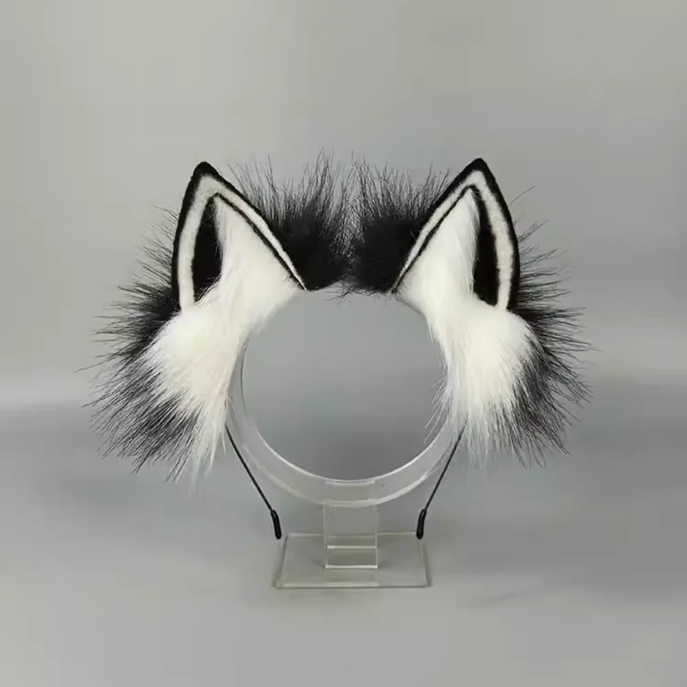 Womens Cat Ears Sweet Lovely Furry Animal Ear Hair Clips Anime Lolita Cat Ears Cosplay Plush Halloween Headwear Hair Accessory