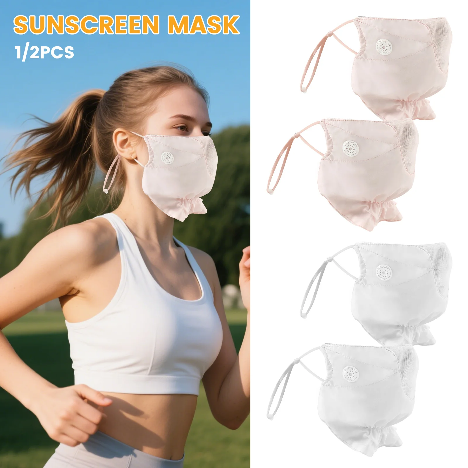 

Sun Protection Face Cover Soft and Breathable Face Scarf Cover with Ear Loop Multifunctional Summer Protection Neck Gaiter