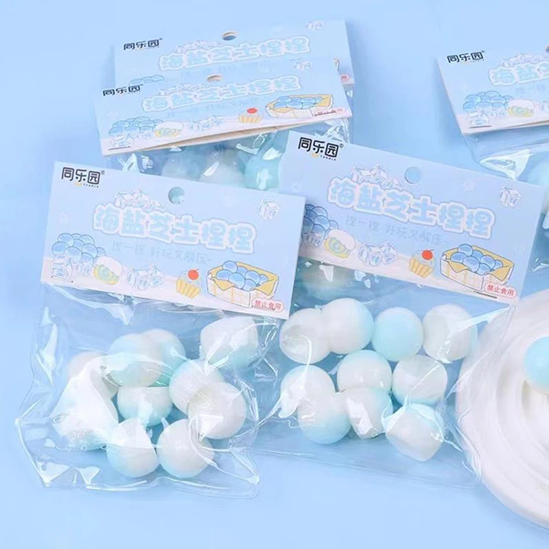 Jouet mignon de décompression de pincement de boule de pêche de fromage de sel de mer de simulation de dessin animé pour des enfants, libération souligné, presser, rebond lent, jouets d'aération