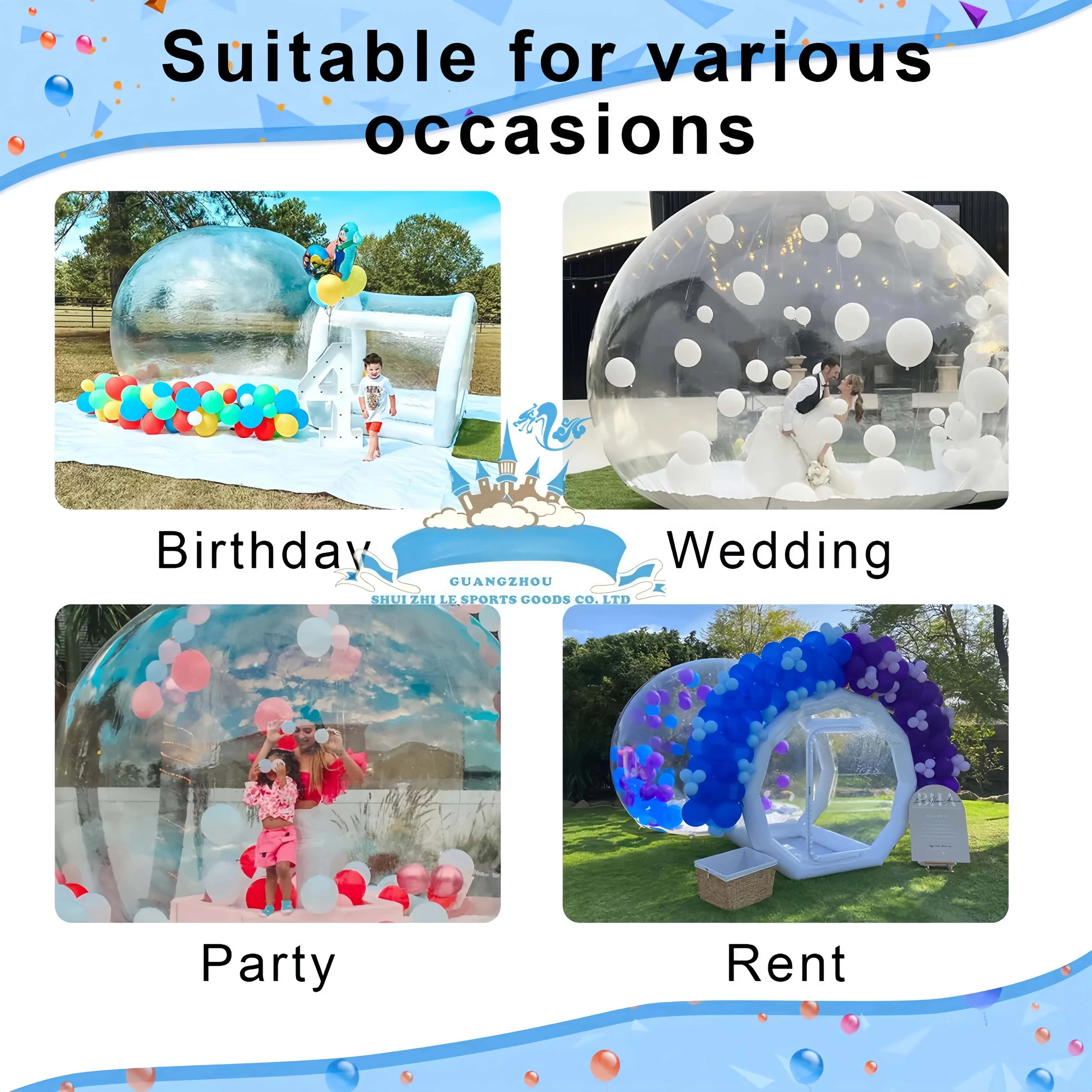 Factory Price Commercial Grade PVC Inflatable Bubble House with Air Pump and Blower,Bubble Tent for Family & Birthday Party