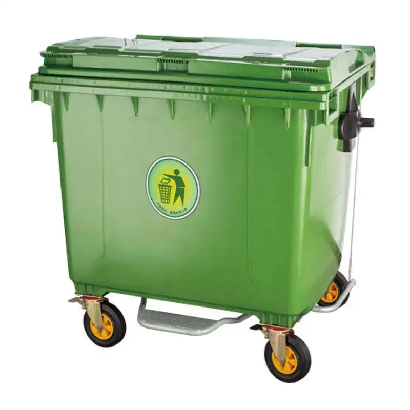 660 1100l 1100liter street outdoor large plastic trash garbage waste container  dustbin waste bin with wheels