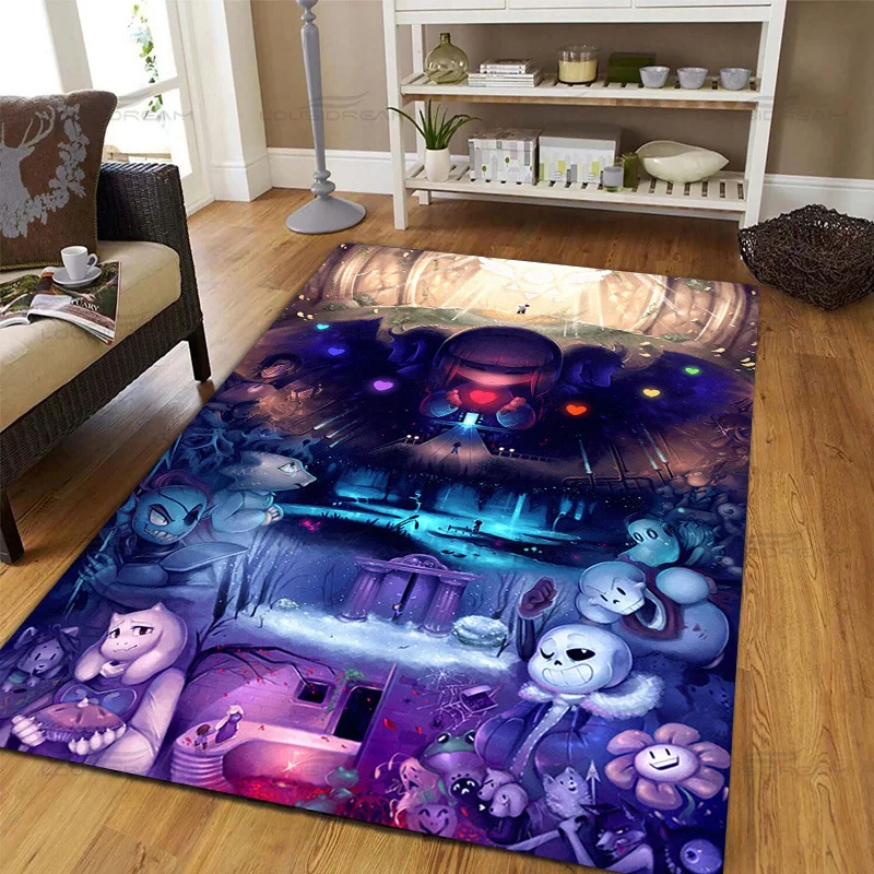 Cartoon Game Undertale Decorative Carpet Square Flannel Game Area Carpet Modern Home Living Room Floor Mat Bedroom Rug