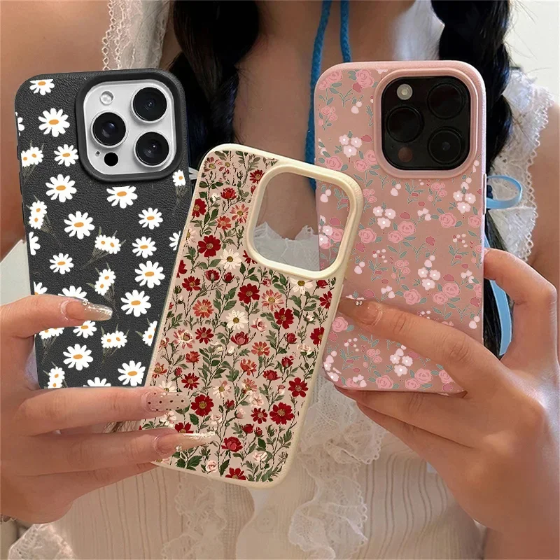 حافظة على شكل أوراق ديزي ملونة على الموضة لهاتف Realme 15 14 13 12 11 9 Pro Plus 10 8 5G 8i C53 C51 C63 C55 C35 C30S C65 C21Y C25Y