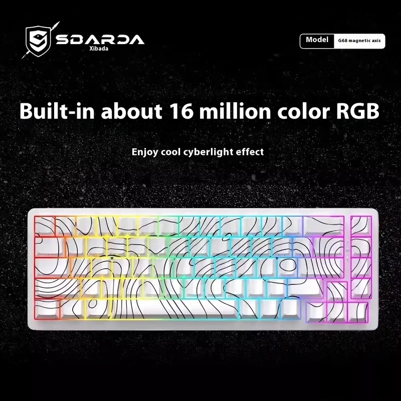 Sbarda G68 Gaming Keyboard Magnetic Switch Wired Esports Keyboard Rgb Side Engraved Translucent Keycaps Custom Pc Accessory Gift