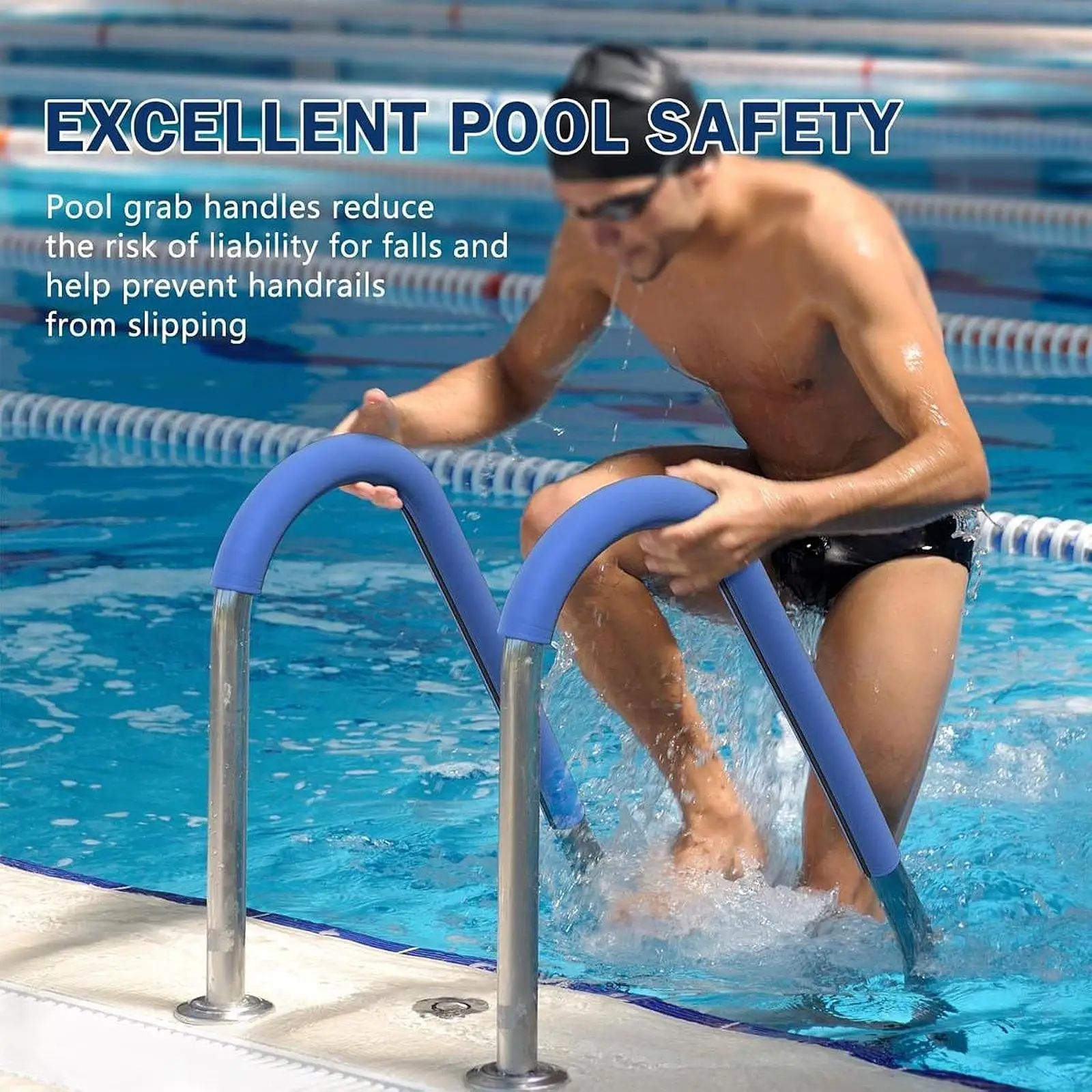 Funda Protectora Antideslizante para Barandillas de Piscina, Resistente al Calor y al Contacto con la Piel, para Escaleras de Piscinas Enterradas