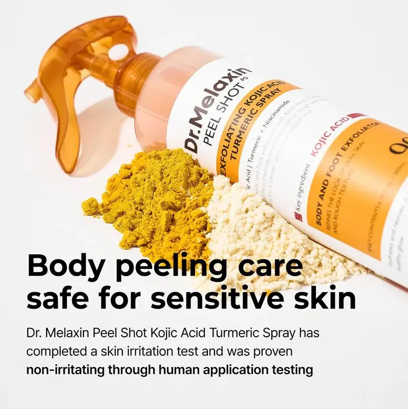 

Exfoliating Turmeric Spray Body and Face Peel Spray Soothing Moisturizing Skin 200ml Exfoliating Kojic Acid Turmeric Spray