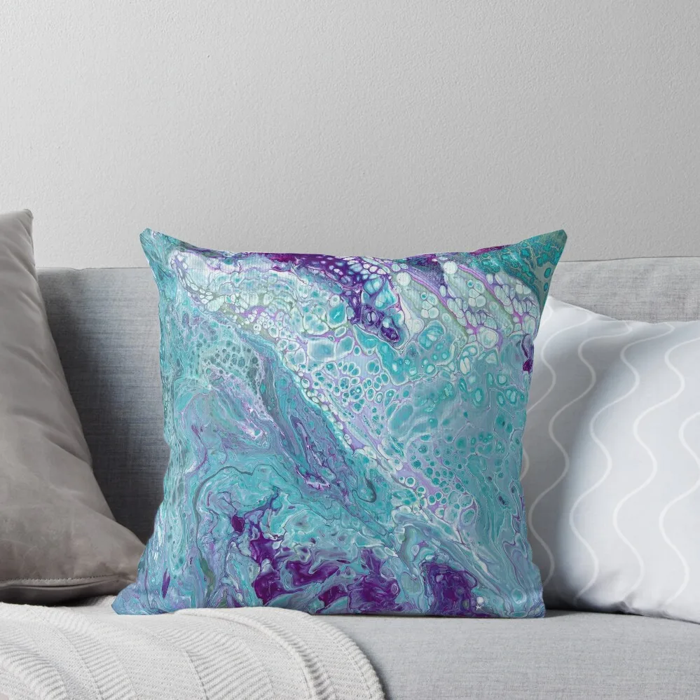 Turquoise and Purple Marble Throw Pillow ornamental pillows Covers For Sofas christmas supplies Custom Cushion